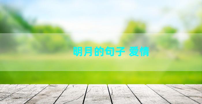 明月的句子 爱情